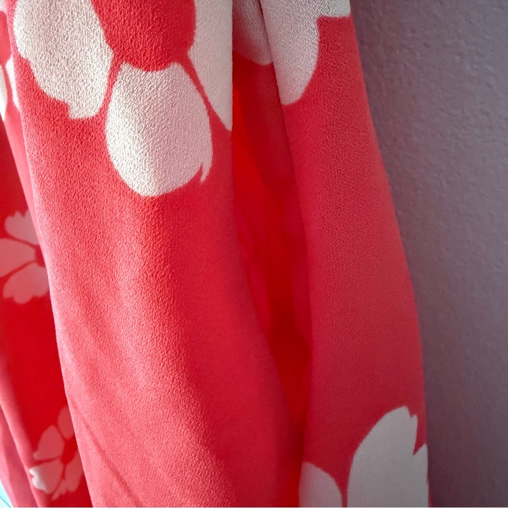 LC Lauren Conrad Women’s 10 Coral Pink Floral Print Sleeveless A-line Dress - Picture 8 of 12